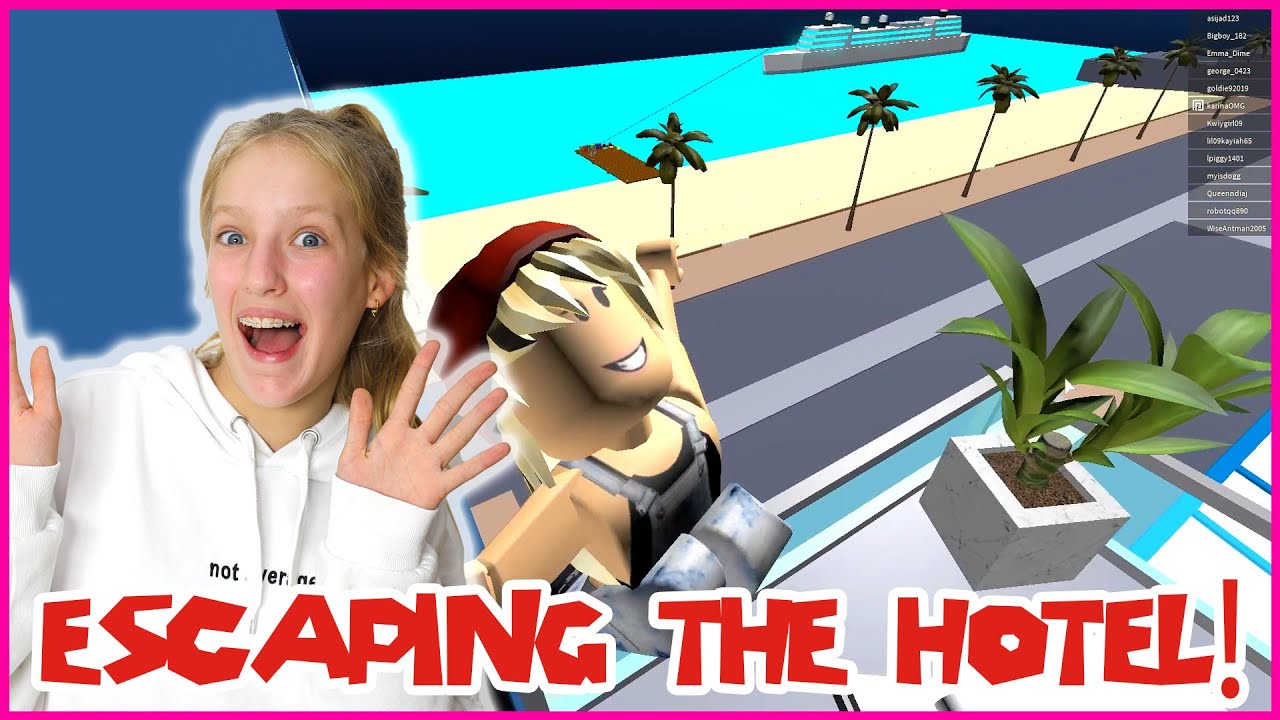 Escaping The Hotel To Get To The Beach Youtube - sis vs bro roblox obbys together escape