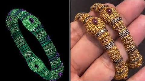 #3d #gold #banglesdesign #matrix #gemvision #katak