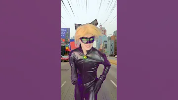 القط الأسود الخارق ينقذ مارينيت من عنكبوت القط الكرتوني Funny Superhero Catnoir Viralvideo 