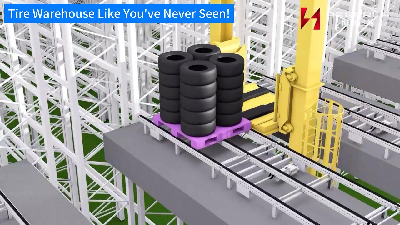 Insane Tire Warehouse! Rack-Supported System in Full Action 🚀 - YouTube