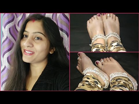 My silver payal#payal collection#Indian feet with payal. 🙂☺☺