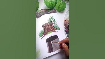 How to draw a tree trunk easy way #tree #trunk #art #painting #realstic #shorts #youtube