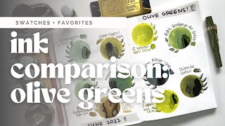 Olive Green Inks! Fountain Pen Ink Comparison No. 3 | Finding the Perfect Ink for My Kaweco Sport!