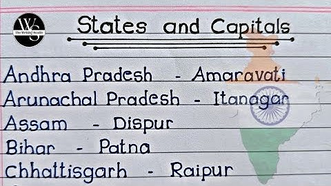 Indian states & capitals | Handwriting |