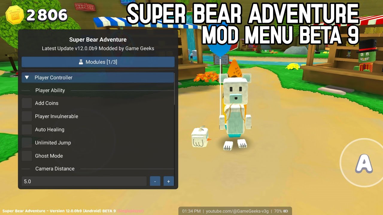 Super Bear Adventure Mod Menu v12.0.0b9 Terbaru 2025 - Unlimited Coins ...
