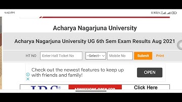 Acharya Nagarjuna University 6th semester results