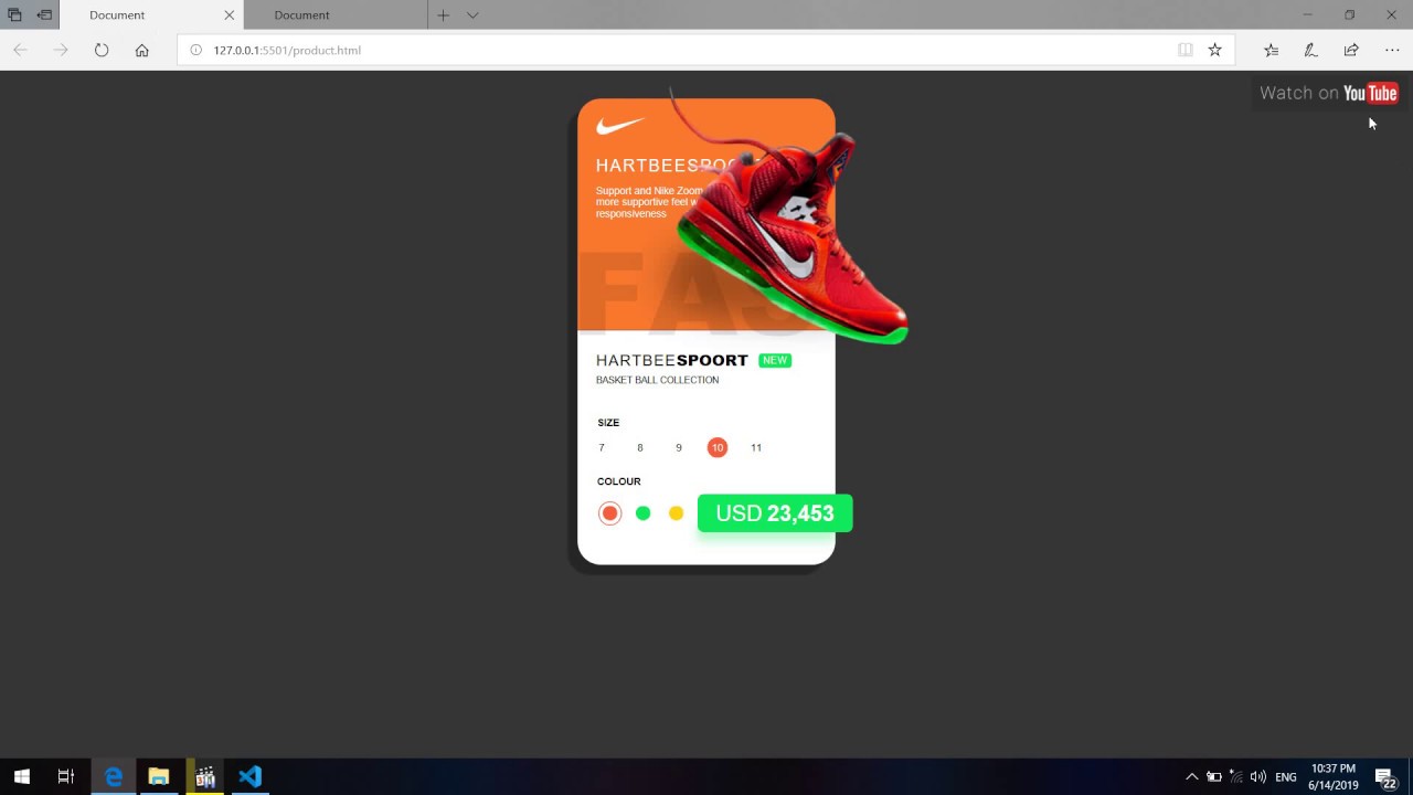 Nike Shoes Card with HTML-CSS-8 - YouTube