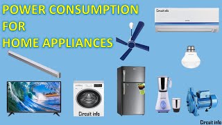 Electricity bill Calculation/Power Consumption of  Household Appliances /House Wiring