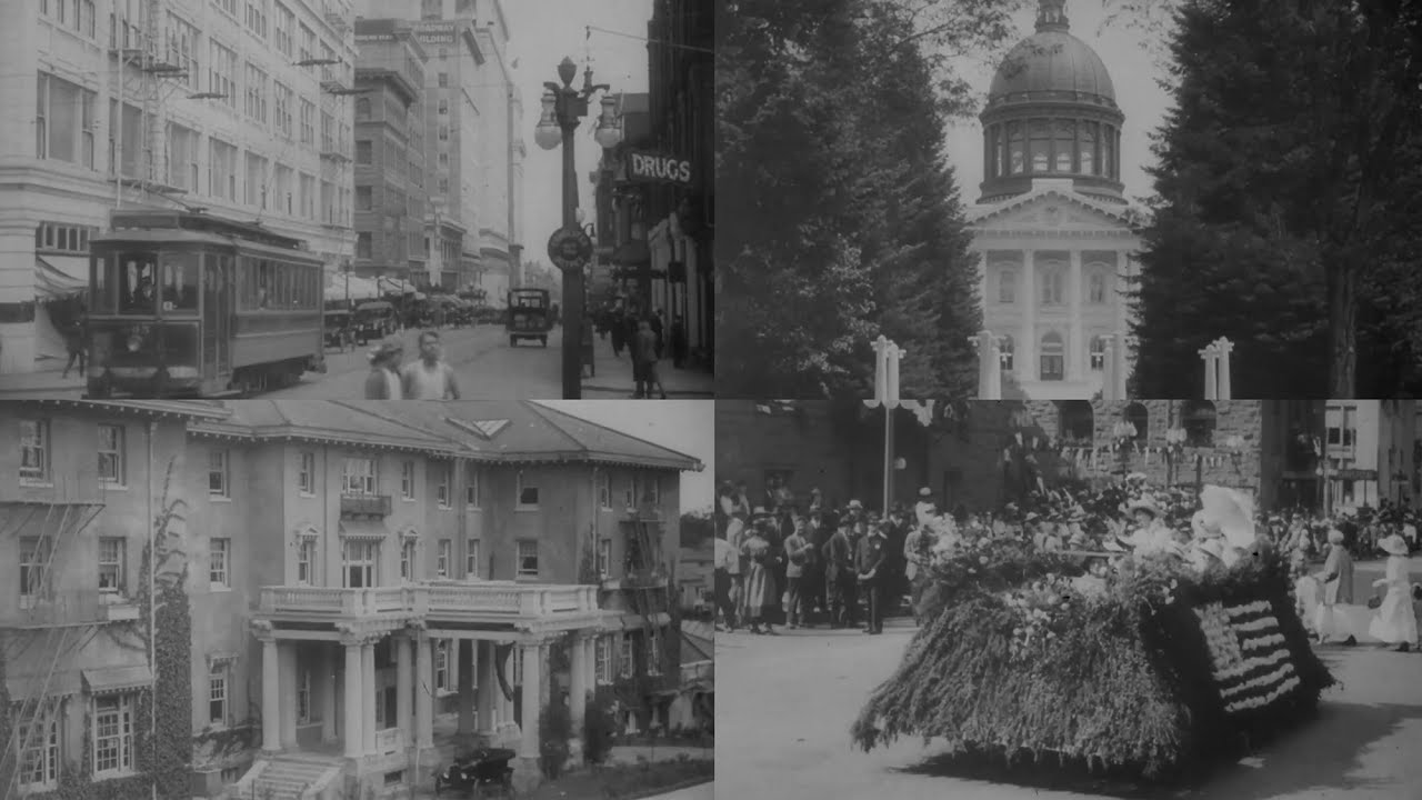 1900s Portland Oregon (4K Film, Capitol, Rose Festival)