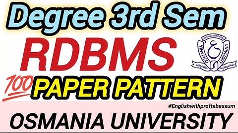 🎯Degree 3rd Semester RDBMS ✅Paper pattern 2025 🔥Explained 📚 | Osmania University #3rdsem 