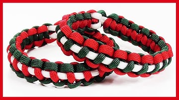 Paracord Bracelet: Christmas Themed "Thin Line Solomon Bar" Without Buckle