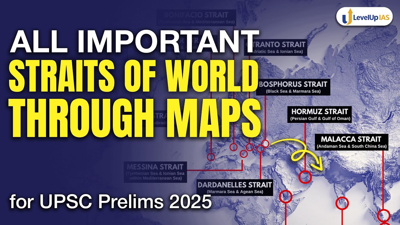 Important Straits of the World through Map | UPSC Prelims 2025 | # ...