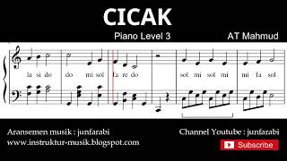 notasi balok cicak - tutorial piano level 3 - not lagu anak indonesia - instrumen