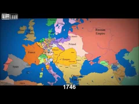 Mapa da Europa, colorido como Rainha Europa de acordo com a última divisão  (título sobre o objecto)