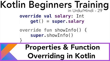 Kotlin for Beginners-29 | Overriding Properties & Functions in Kotlin Child Class | U4Universe