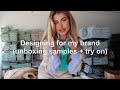 How i design for my clothing brand unboxing new samples  try on