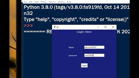 How to creat login form in tkinter python|part 1
