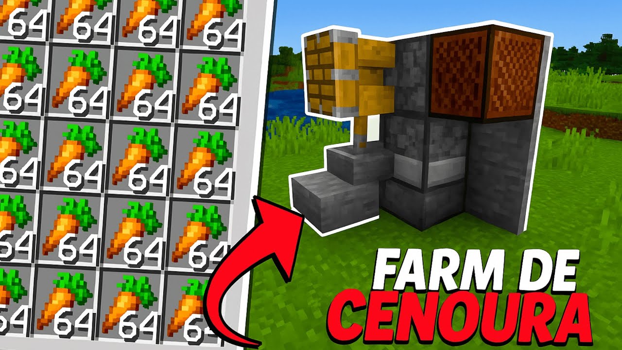 FARM DE CENOURA, BATATA, TRIGO e BETERRABA RÁPIDA e FÁCIL no MINECRAFT ...
