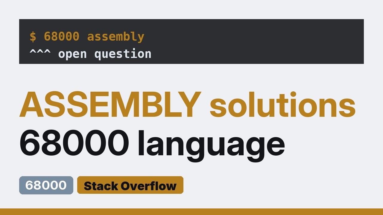 68000 Assembly Language - CMPI.B - YouTube
