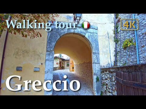 Greccio (Lazio), Italy【Walking Tour】Historical info - 4K