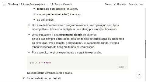Introdução a programação funcional: Introdução ao sistema de tipos