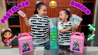 Jugamos Jenga por Dinero o  Pastelazo  | Gabby's Dollhouse Jumbling Tower | Wickit y Winchi