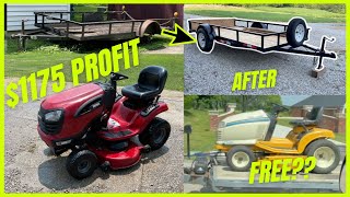 BUYING AND SELLING  Rebuilding a Trailer, Fixing Mowers, and SELLING FOR PROFIT