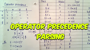 Operator Precedence Parsing in compiler design | Lec-10