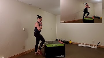 Step ups & Box Hamstring Curls