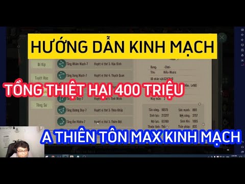 VL1 MOBILE : HƯỚNG DẪN KINH MẠCH – CHIA SẺ TỔNG THIỆT HẠI 400 TRIỆU ĐỂ MAX CỦA A THIÊN TÔN