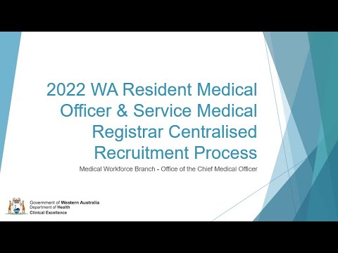 2022 WA RMO SMR Centralised Recruitment Information Evening
