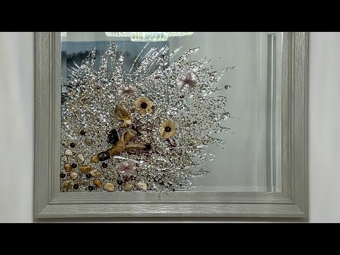 “Shiny Fantasy” 3D Epoxy Resin Artwork on the Mirror by Yelena Giamber