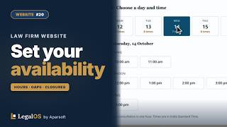 Law Firm Website Booking: Set Consulting Hours, Gaps & Closures | LegalOS Website #20