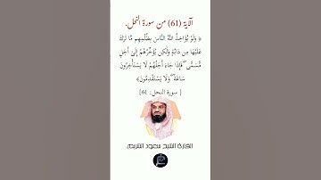 الآية (61)من سورة النحل// القارئ الشيخ سعود الشريم.