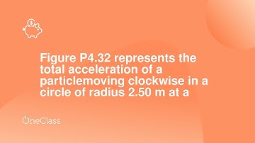 Figure P432 represents the total acceleration of a particlemoving clockwise in a circle of radius 2