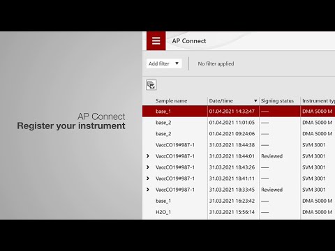 How to register an instrument in AP Connect