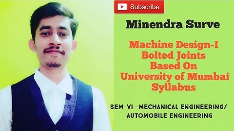 Machine Design-I Problems On Bolted Joints University of Mumbai Syllabus