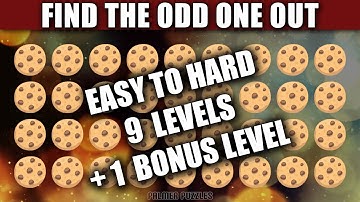 Find The Odd One Out Emojies, Cookies, Lollies, Hot Dogs. Easy, Medium and Hard Levels