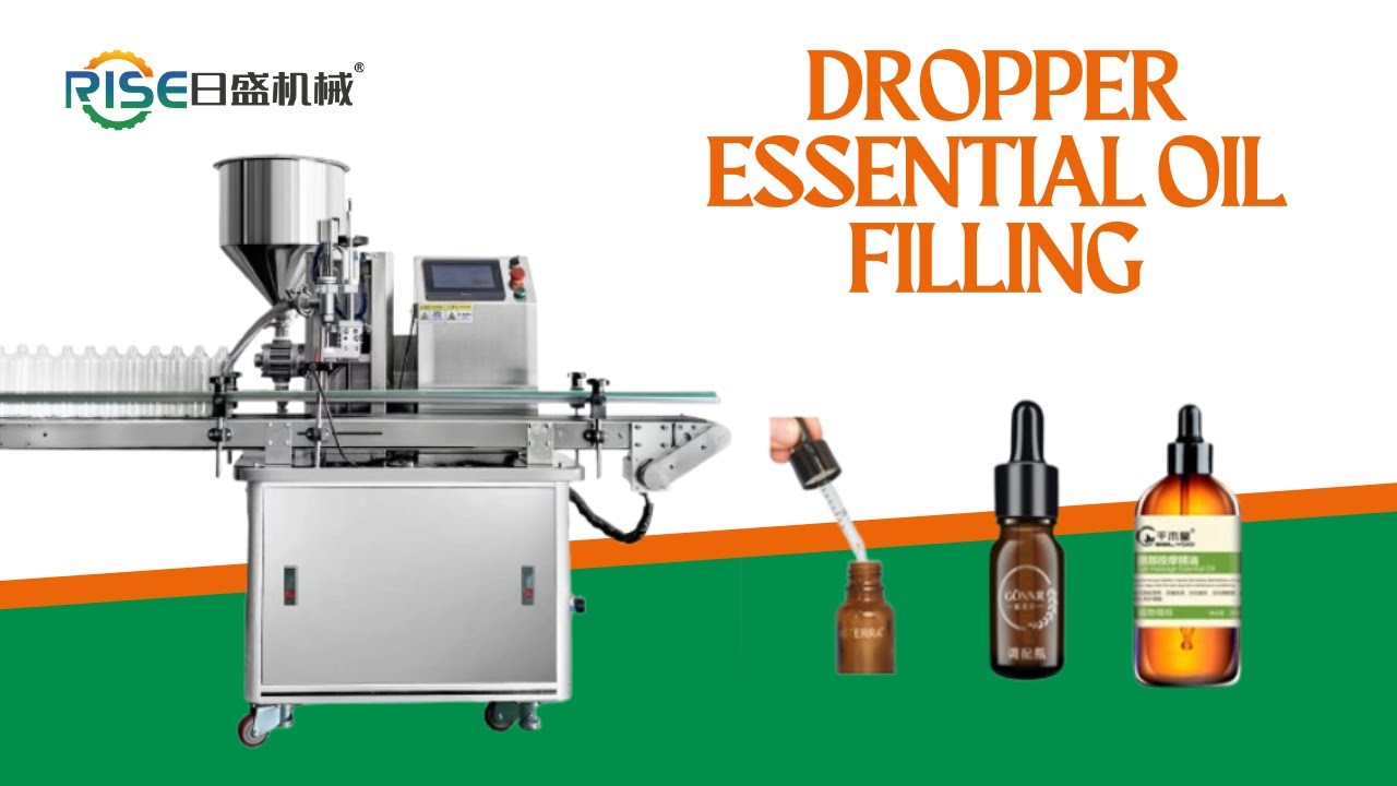 AUTOMATIC DROPPER ESSENTIAL OIL FILLING AND CAPPING LINE - YouTube