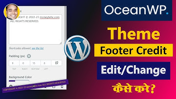 Oceanwp Theme Footer Credit Setting Change Edit | WordPress Footer  Copyright Edit Change Setting