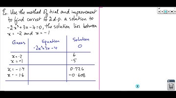 Solving equations by trial and improvement