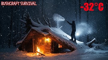 Alone In Forest, I Survived a Blizzard Off Grid at -32°C In a Log Cabin | Extreme Winter Survival