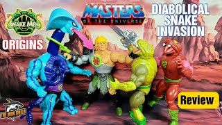 Masters of the Universe Origins Diabolical Snake Invasion Figures Set Review!