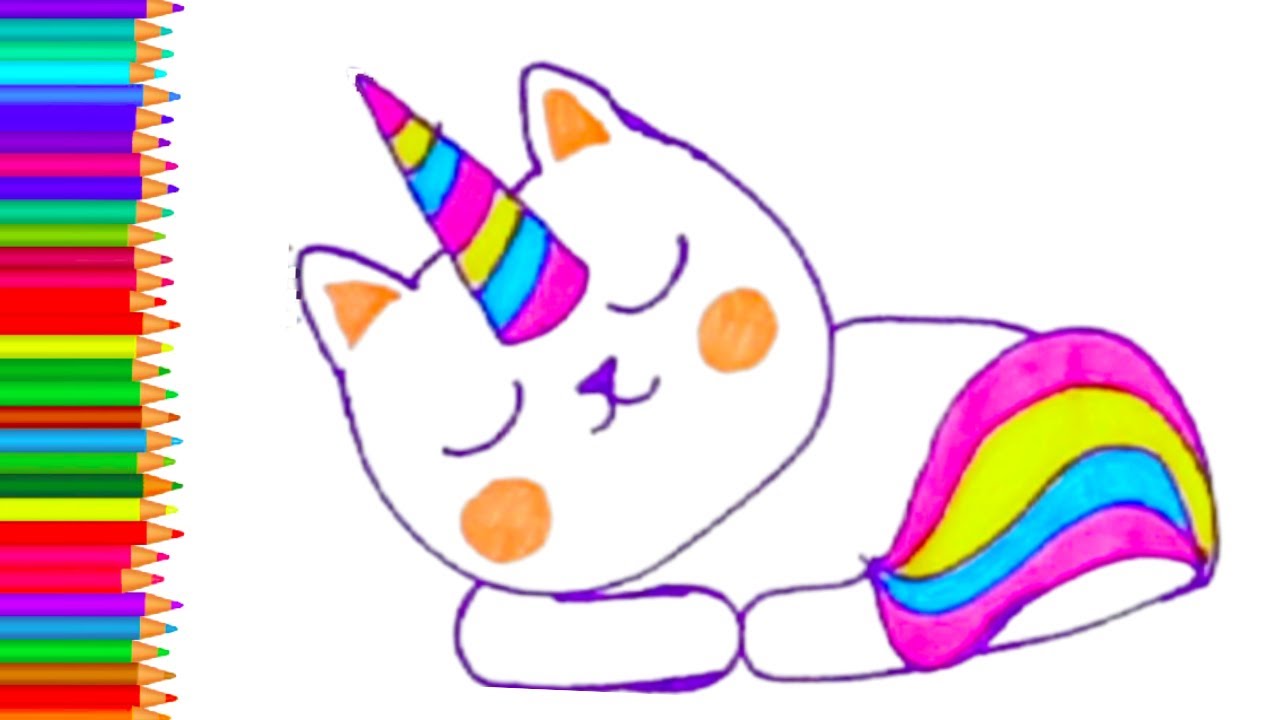 🚀Como desenhar um gato unicórnio 🚂desenho kawaii fácil passo a passo gato-unicórnio  fofo [caticorn] 