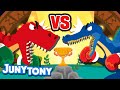 Tyrannosaurus vs. Spinosaurus | JunyTony Versus Series Ep.3 | Dinosaur Song | JunyTony