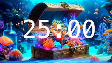 25 Minute Countdown Timer with Alarm | Calming Music | Fantasy Ocean Timer