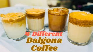 4 different style Dalgona coffee | Dalgona coffee | Frothy coffee| cloudy coffee | whipped coffee
