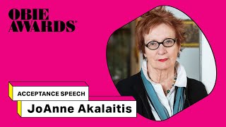 2020 Obie Awards: JoAnne Akalaitis Acceptance Speech