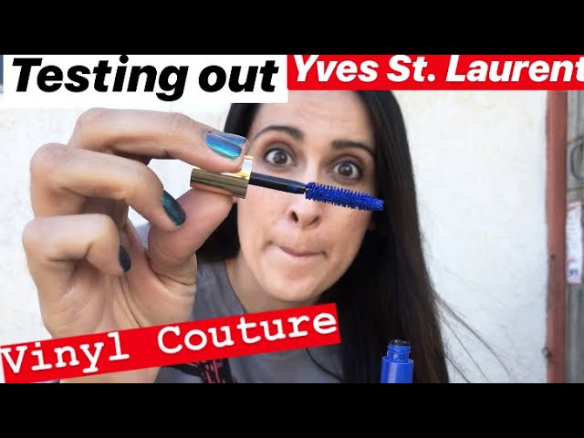 Testing out Yves Saint Laurent VINYL COUTURE blue mascara! Shade 5 - I'm the  Trouble 