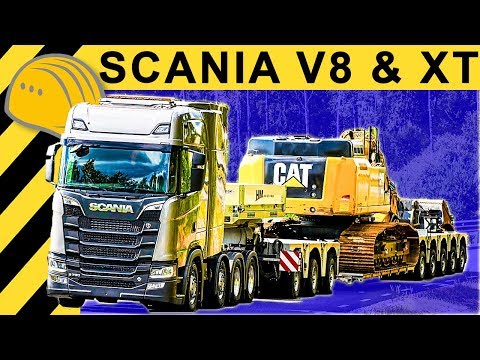 110 Tonnen! SCANIA XT Premiere & SCANIA S730 V8 Schwerlast-Kombi Testfahrt auf Scania Teststrecke